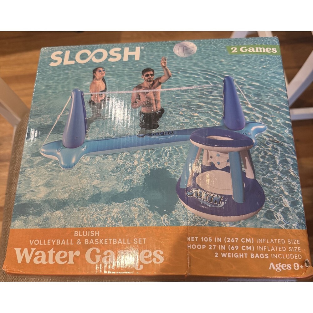 New Sloosh Volleyball & Basketball Pool Games Blue Inflatable